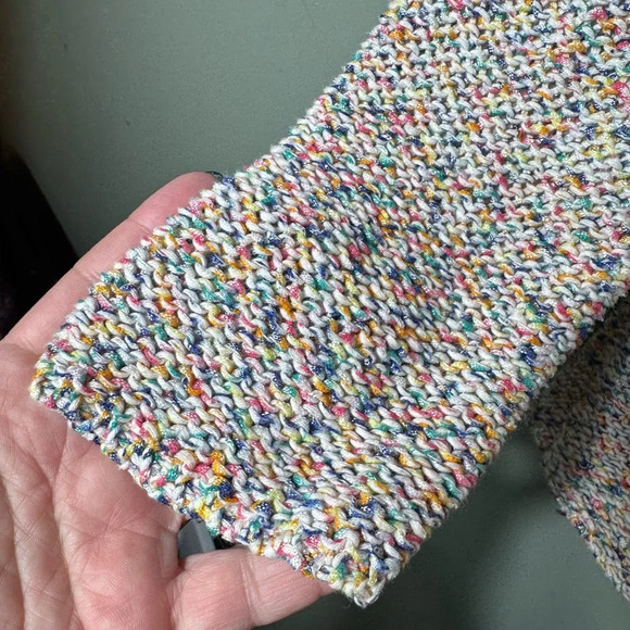 Zara Knit Women’s Rainbow Color Fleck Sweater V-Neck Medium‎ - Picture 4 of 8